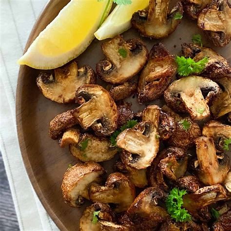 Healthy Air Fryer Mushrooms [Oil Free] This Healthy Kitchen