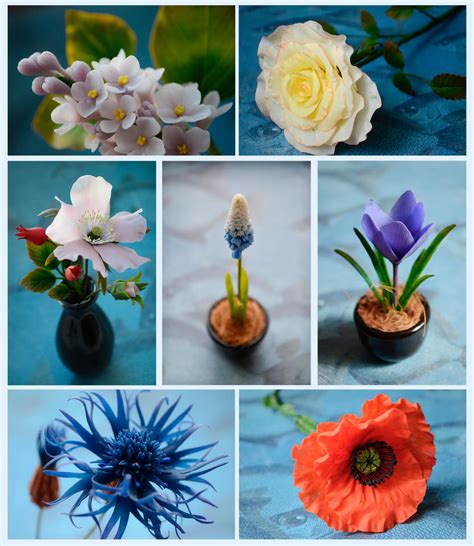 Clay flowers by dallia-art on DeviantArt