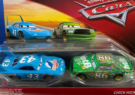 Disney Store Pixar Cars Set Of 1:43 McQueen, Chick Hicks, The King RARE ...