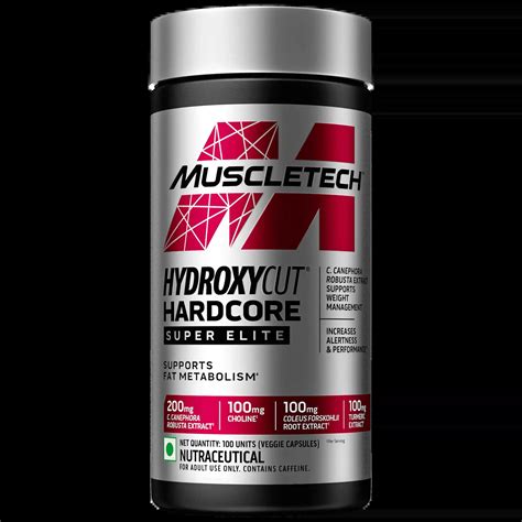 Muscletech Hydroxycut hardcore Super elite fat burner 100 veggie ...