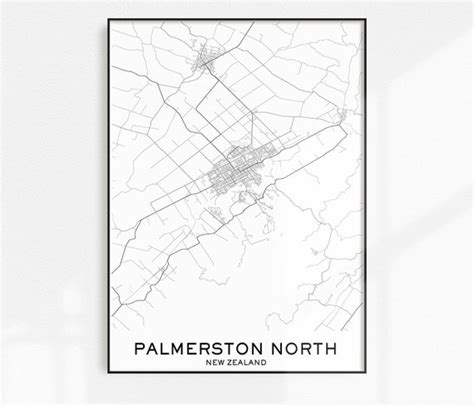 Palmerston North Map Print City Map Prints Palmerston North | Etsy