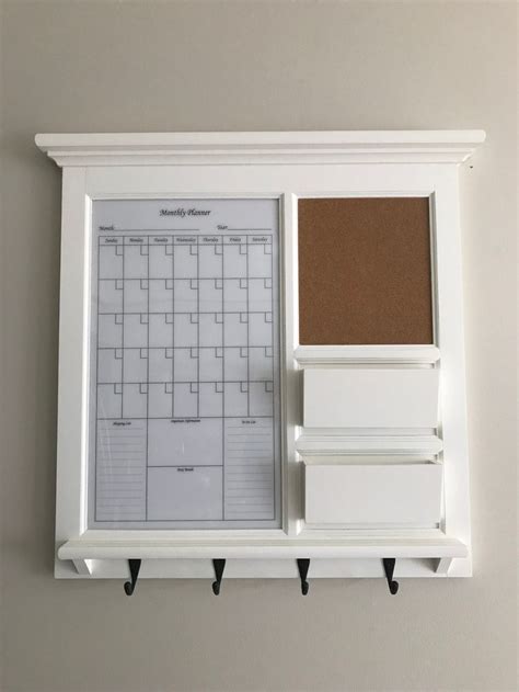 Framed Dry Erase Calendar and Bulletin Board With Double Mail Pocket ...