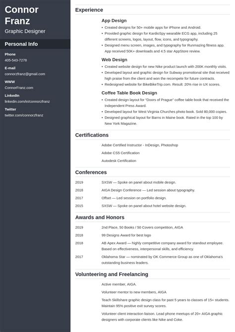 Two Page Resume Template Free