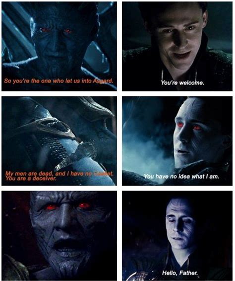 Thor Deleted Scene- Loki: Hello, Father. Laufey: Ah, the bastard son. I thought Odin had killed ...