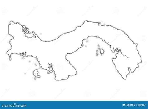 Panama outline map stock illustration. Illustration of boundary - 4558455