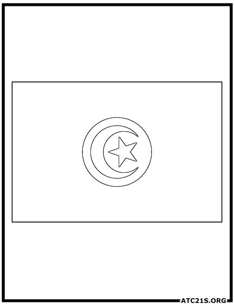 Tunisia Flag Coloring Page | ATC21S