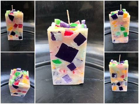 several pictures of different popsicles made with colored candy and ...