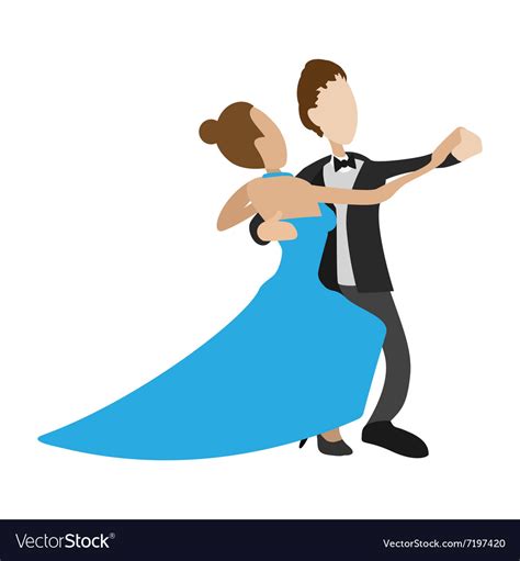 Couple dancing waltz cartoon Royalty Free Vector Image