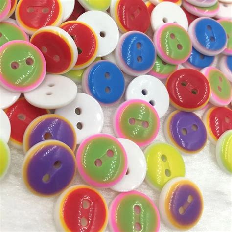 100pcs Plastic Round Buttons 2 Holes Craft Sewing Assorted PT137-in Buttons from Home & Garden ...