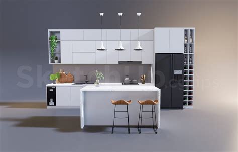 9357. Free Sketchup Kitchen Model Download