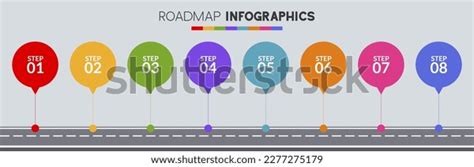 Roadmap Infographics Design Template Icons 8 Stock Vector (Royalty Free ...