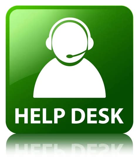 Help desk (customer care icon) green square button - Stock Image ...