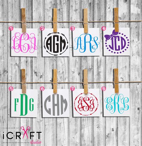 Monogram Decal-Adhesive Decal-Vinyl Decal-Vinyl Monogram-Fancy | Etsy