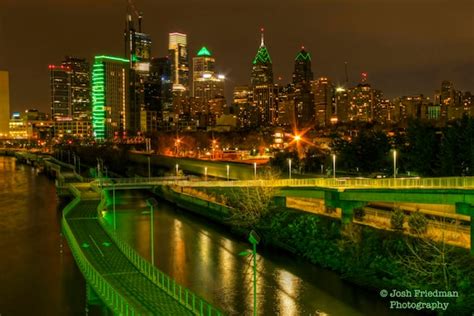 Philadelphia Skyline at Night Photograph Eagles Green Super - Etsy