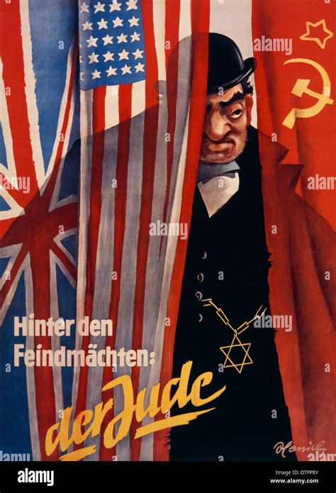 Anti semitic propaganda poster from the German Nazi regime era Stock Photo, Royalty Free Image ...