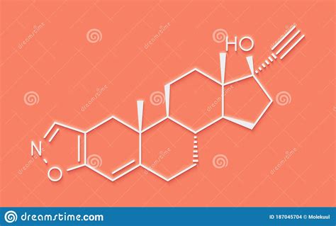 Danazol Endometriosis Drug Molecule. Skeletal Formula. Stock Illustration - Illustration of ...