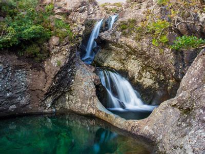 Fairy Pools walk on the Isle of Skye in Scotland.