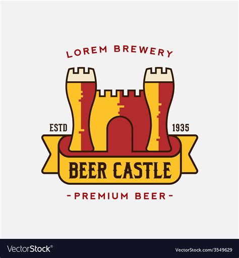 Beer castle logo template Royalty Free Vector Image