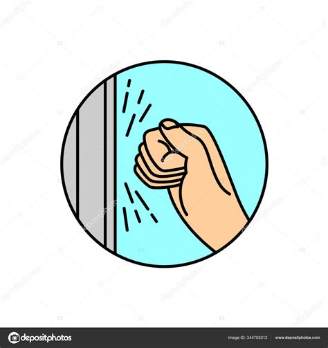 Person hand knocking on door illustration. Please knock icon ...