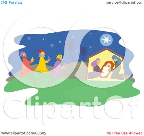 Royalty-Free (RF) Clipart Illustration of a Nativity Scene And The Star ...