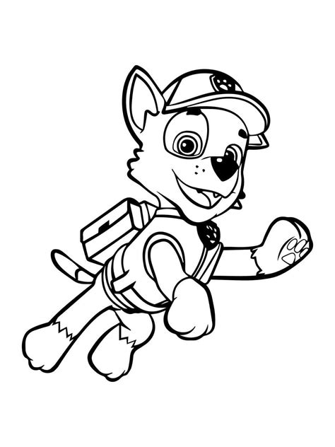 Happy Rocky Paw Patrol coloring page - Download, Print or Color Online ...