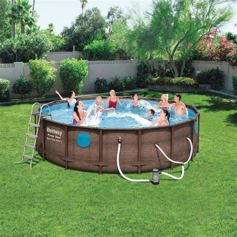 Bestway 16-ft x 16-ft x 48-in Round Above-Ground Pool in the Above-Ground Pools department at ...