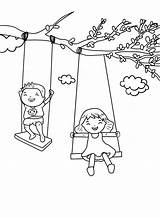 Coloring Pages Swing sketch template