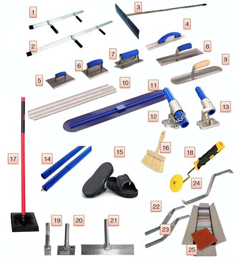 Equipment toolkit for stamped concrete floors, complete equipment