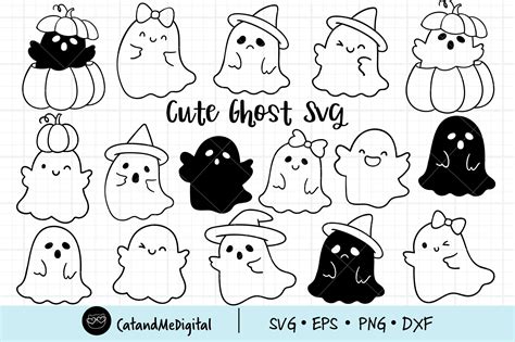 Cute Halloween Ghost Svg Graphic by CatAndMe · Creative Fabrica