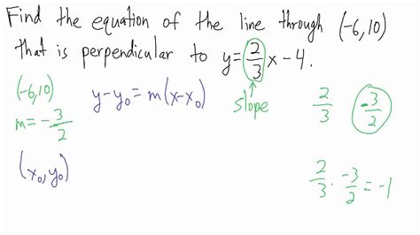 Find the Equation of a Perpendicular Line - Example - YouTube