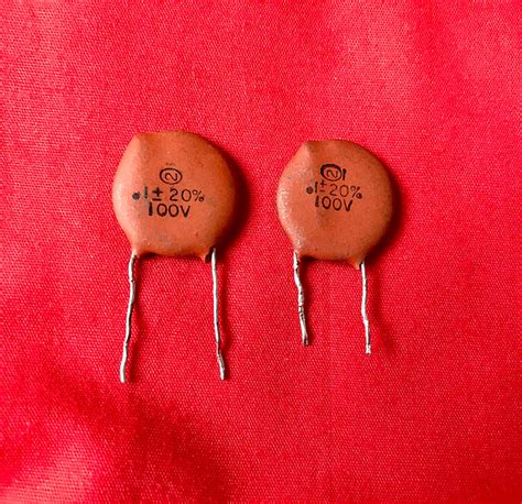 pair 1960s Sprague .1 uF 100V 20% Ceramic Disc Tone | Reverb