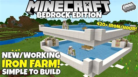 Minecraft Bedrock: IRON FARM! Simple/Working! 420+ Iron/Hour! 1.16 Nether Update Tutorial ...