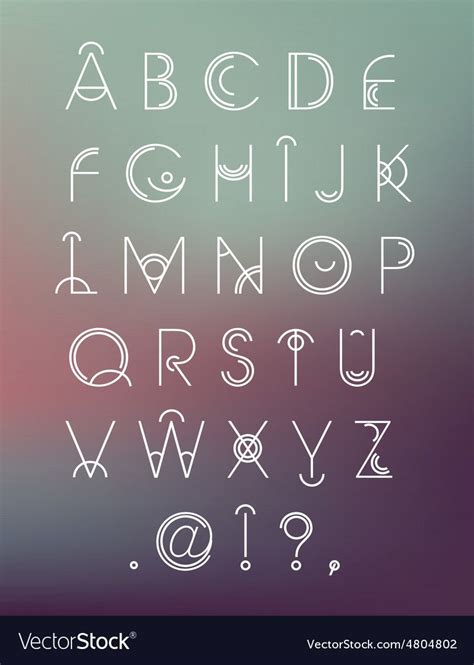 Geometric hipster modern creative font abc vector image on VectorStock | Lettering alphabet ...