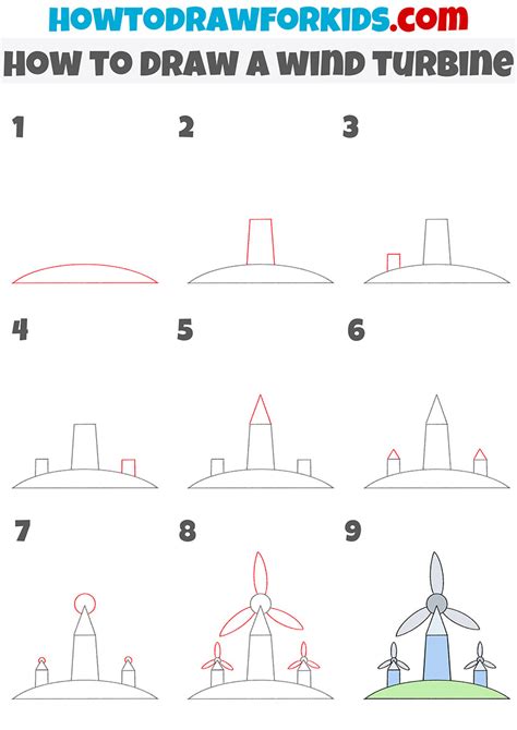 How to Draw a Wind Turbine - Easy Drawing Tutorial For Kids