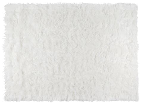 Silky Soft Faux Fur Rug, 5 ft. x 7 ft. White Fluffy Rug, Made in France ...