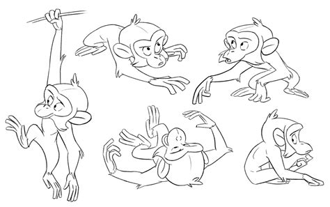 das sketches: Chimp Character Design Poses