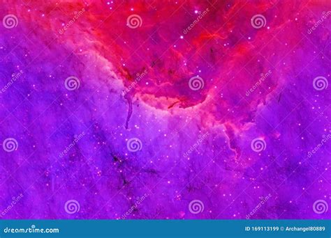 Pink Nebula with Stars and Galaxies. Unusual Shape Stock Illustration ...