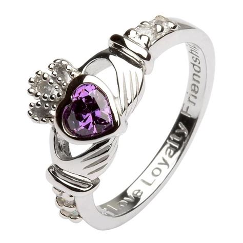 February Birthstone Claddagh Ring - Claddagh Rings - Rings from Ireland