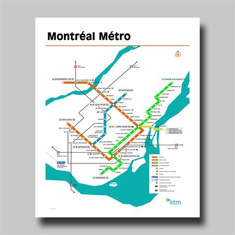 Montreal Canada Map Metro Map Transportation Bus - Etsy Singapore