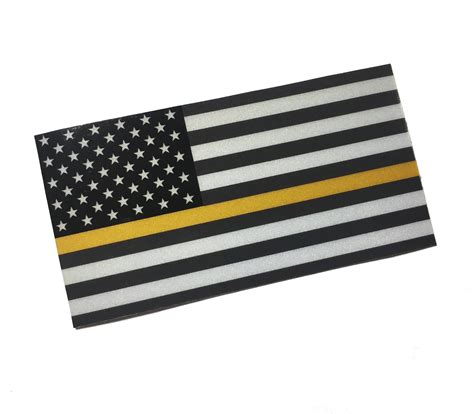 Reflective Thin Line American flag Decals 3.5" x 2" (choose type ...