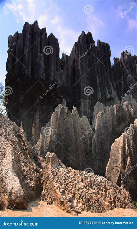 Stone Forest Landscape stock photo. Image of china, clouds - 8799176