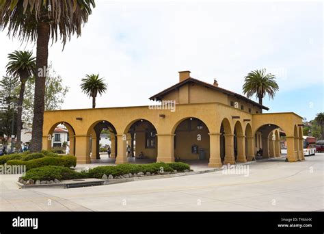 SANTA BARBARA, CALIFORNIA - APRIL 11, 2019: Amtrak Train Station Santa Barbara serves the Coast ...