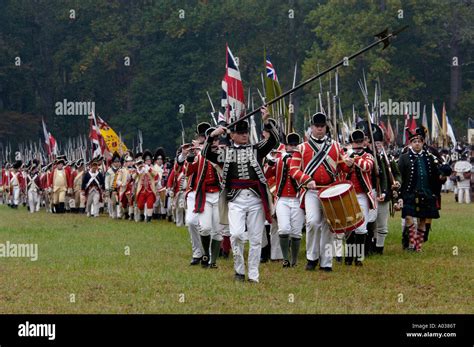 British army takes the field in a reenactment of the surrender at ...