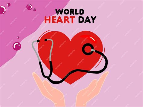 Premium Vector | World heart day poster logo illustration