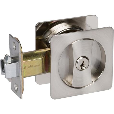 Delaney Hardware Contemporary Privacy Square Pocket Lock Satin Nickel ...