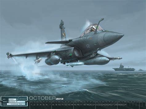 French Naval Rafale Sketch from Dassault Calender in 2012 | Aviation ...