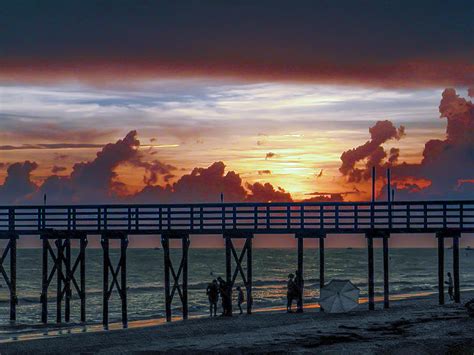 Gulf Pier - St Pete Beach at Sunset Photograph by Bill Cannon - Fine ...