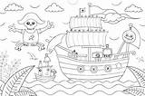 Whimsical Pirate Adventure Coloring Page For Kids Activities And Crafts  sketch template