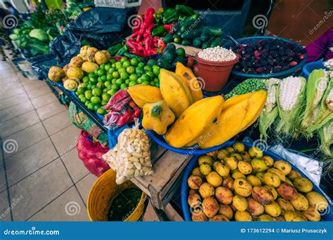 Traditional Ecuadorian Food Market Selling Agricultural Products and Other Food Items in Cuenca ...