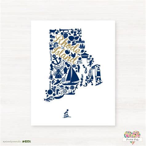 Kingston Rhode Island State Giclée Map Art Print 8x10 - Etsy